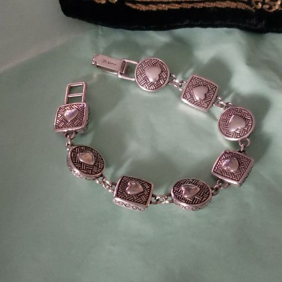 Beautiful Brighton HEIRESS Silver Plated Gold Plated Crystal Disc Link Bracelet - Picture 10 of 12